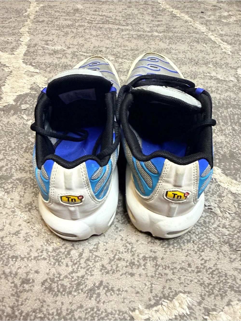 Nike Gray Mesh Sneakers with Royal Blue Accents